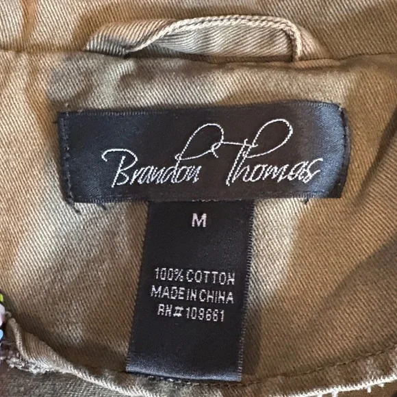 Brandon Thomas Tan Jacket with Patch - Picture 2 of 8